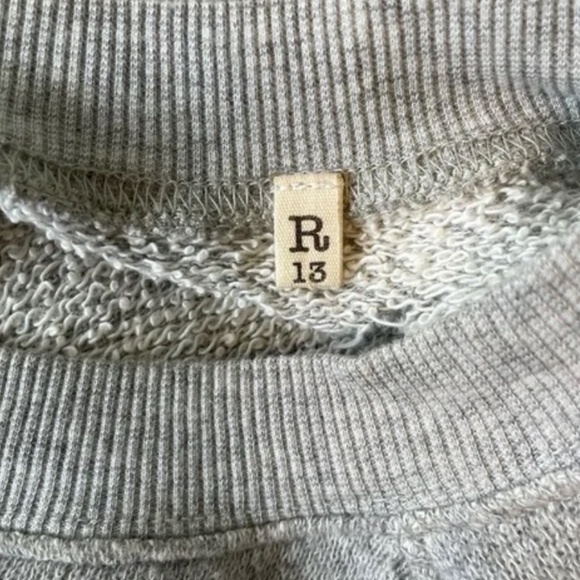 R13 grey sweatshirt distressed with zipper details - Picture 7 of 7